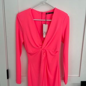 Zara twist front mini dress